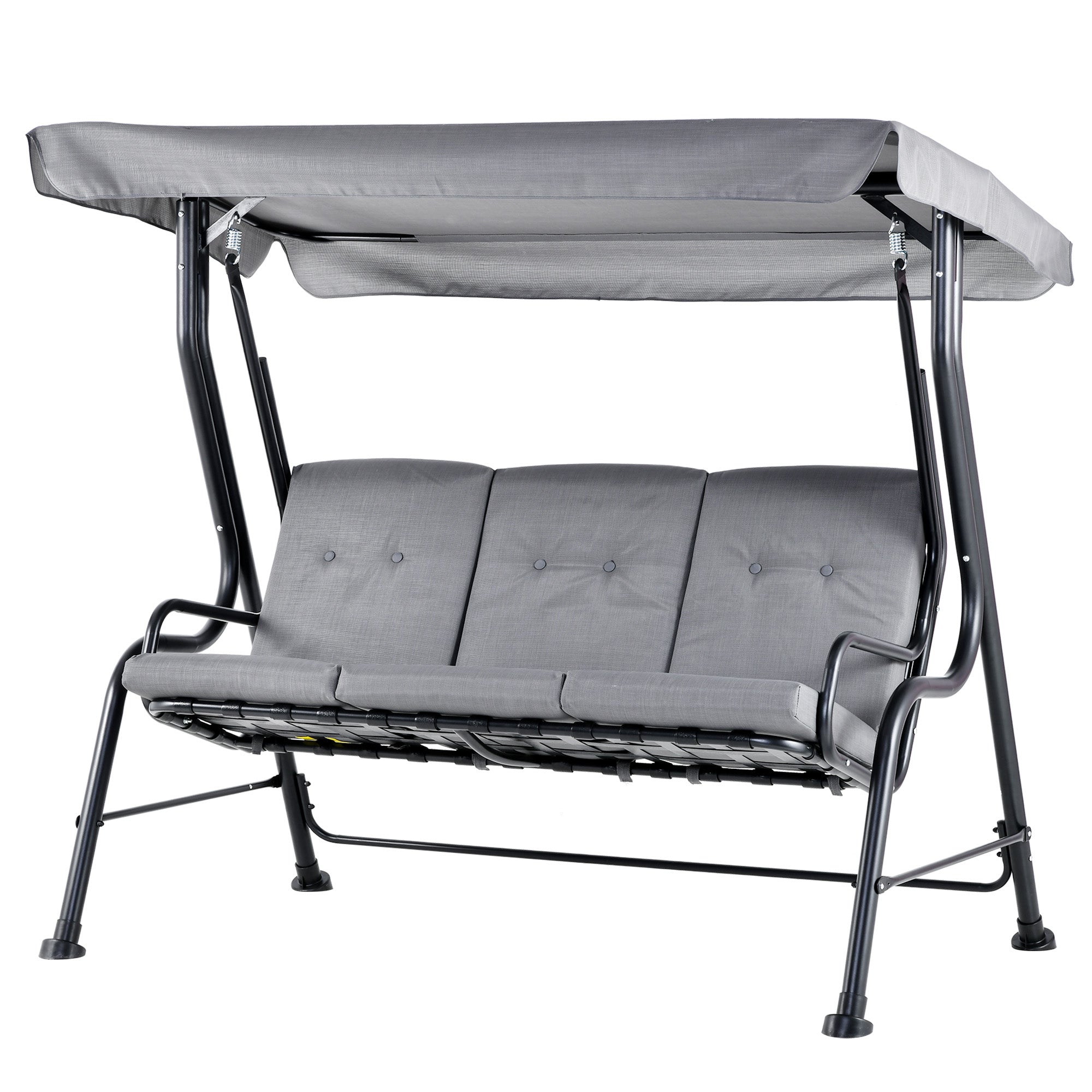 Steel 3 Seater Outdoor Porch Swing Chair Bench - Velmora
