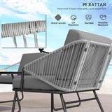 Steel 4 Pieces Outdoor Garden Sofa Set With Glass Top Coffee Table - Velmora