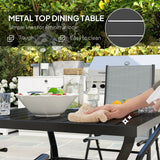 Steel 4 Seater Garden Dining Set With Square Table - Velmora