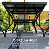 Steel 4 Seater Garden Dining Set With Square Table - Velmora