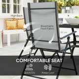 Steel 4 Seater Garden Dining Set With Square Table - Velmora