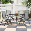 Steel 4 Seater Garden Dining Set With Square Table - Velmora