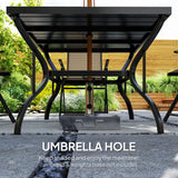 Steel 4 Seater Garden Dining Set With Square Table - Velmora