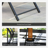 Steel 4 Seater Garden Dining Set With Square Table - Velmora
