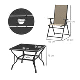 Steel 4 Seater Garden Dining Set With Square Table - Velmora
