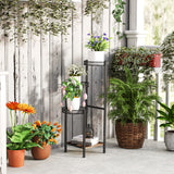 Steel 4 Tier Plant Stand 25cm Wide - Velmora