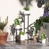 Steel 4 Tier Plant Stand 25cm Wide - Velmora