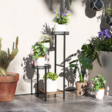 Steel 4 Tier Plant Stand 25cm Wide - Velmora