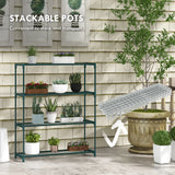 Steel 4 Tier Plant Stand 89cm Wide - Velmora