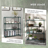 Steel 4 Tier Plant Stand 89cm Wide - Velmora
