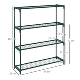 Steel 4 Tier Plant Stand 89cm Wide - Velmora