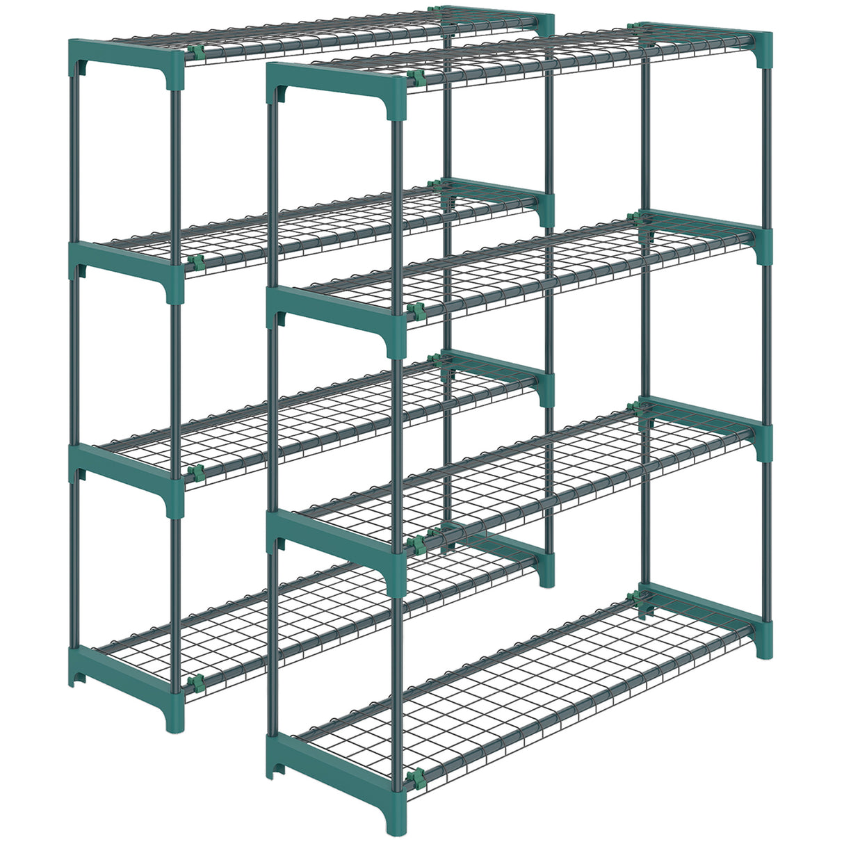 Steel 4 Tier Plant Stand With Rack Buckles 90cm Wide in Set Of 2 - Velmora