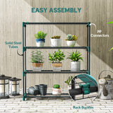 Steel 4 Tier Plant Stand With Rack Buckles 90cm Wide in Set Of 2 - Velmora
