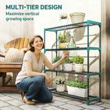 Steel 4 Tier Plant Stand With Rack Buckles 90cm Wide in Set Of 2 - Velmora