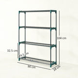 Steel 4 Tier Plant Stand With Rack Buckles 90cm Wide in Set Of 2 - Velmora