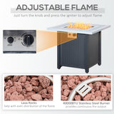 Steel 40,000 BTU Gas Square Fire Pit Table - Velmora