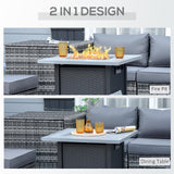 Steel 40,000 BTU Gas Square Fire Pit Table - Velmora