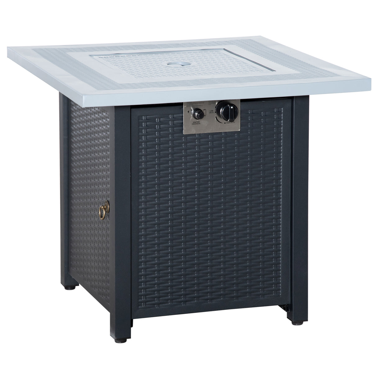 Steel 40,000 BTU Gas Square Fire Pit Table - Velmora