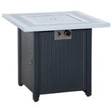 Steel 40,000 BTU Gas Square Fire Pit Table - Velmora