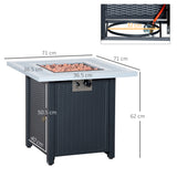 Steel 40,000 BTU Gas Square Fire Pit Table - Velmora