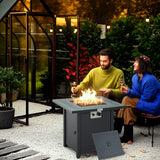 Steel 40,000 BTU Gas Square Fire Pit Table - Velmora