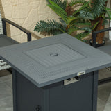 Steel 40,000 BTU Gas Square Fire Pit Table - Velmora