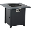 Steel 40,000 BTU Gas Square Fire Pit Table - Velmora