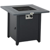 Steel 40,000 BTU Gas Square Fire Pit Table - Velmora
