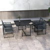 Steel 5 Pieces Garden Dining Set With 4 Folding Back Chairs - Velmora