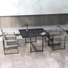Steel 5 Pieces Garden Dining Set With 4 Folding Back Chairs - Velmora