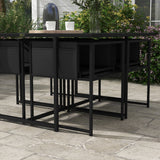 Steel 5 Pieces Garden Dining Set With 4 Mesh Fabric Folding Back Chairs - Velmora