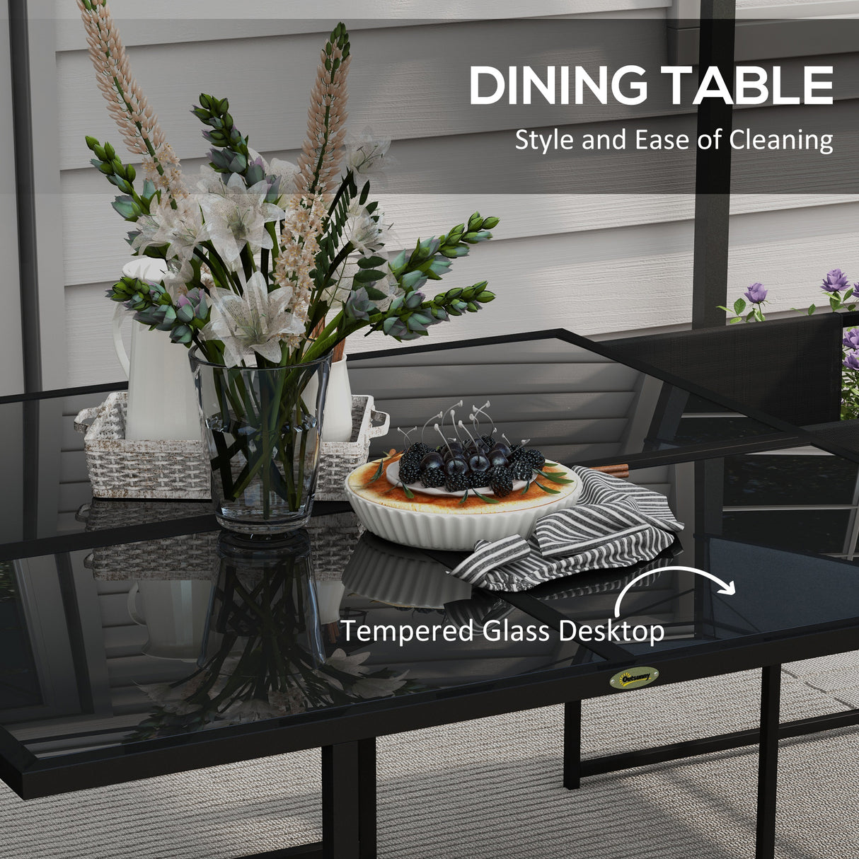 Steel 5 Pieces Garden Dining Set With 4 Mesh Fabric Folding Back Chairs - Velmora