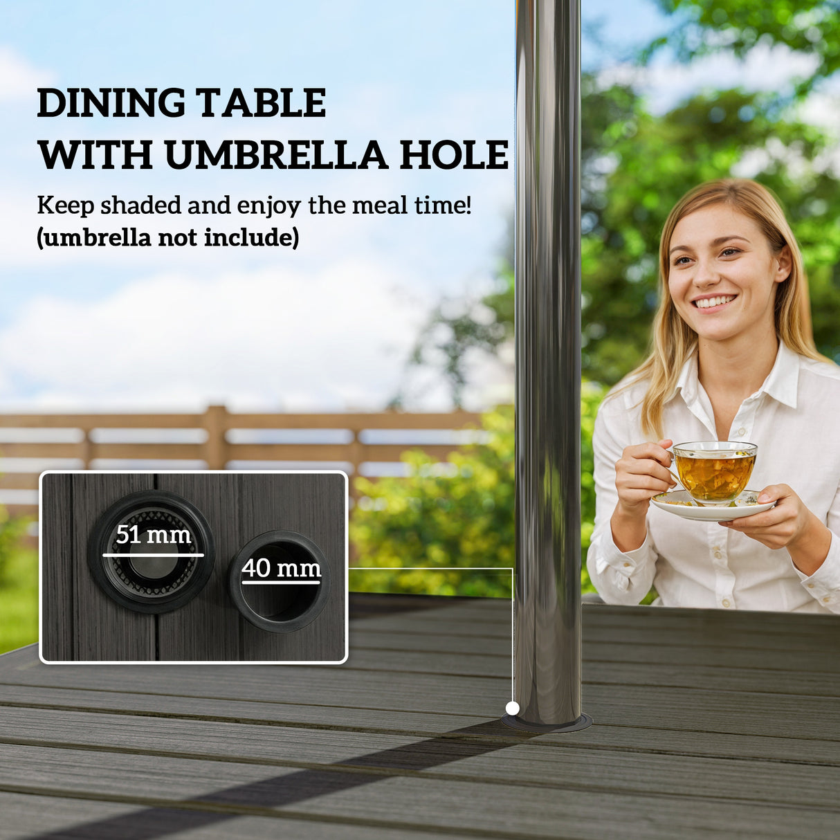 Steel 5 Pieces Garden Dining Set for 4 People With Stackable Chairs - Velmora