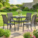 Steel 5 Pieces Garden Dining Set for 4 People With Stackable Chairs - Velmora