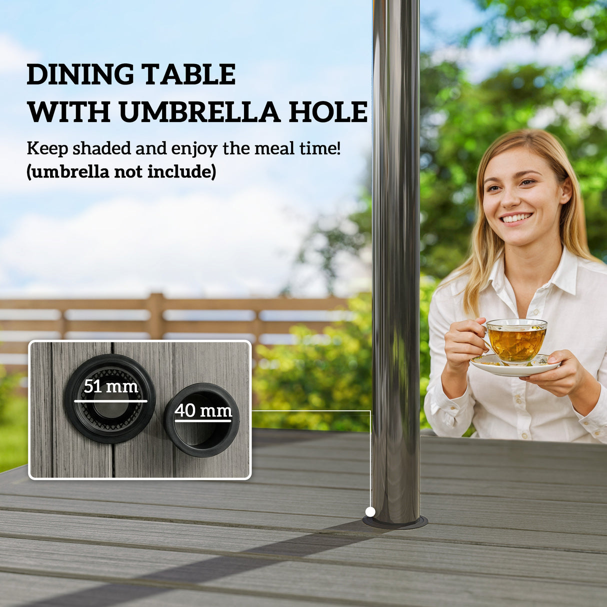 Steel 5 Pieces Garden Dining Set for 4 People With Stackable Chairs - Velmora