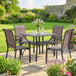 Steel 5 Pieces Garden Dining Set for 4 People With Stackable Chairs - Velmora