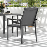 Steel 5 Pieces Garden Dining Set With Glass Top Table And Parasol Hole - Velmora