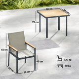Steel 5 Pieces Garden Dining Set With Glass Top Table And Parasol Hole - Velmora