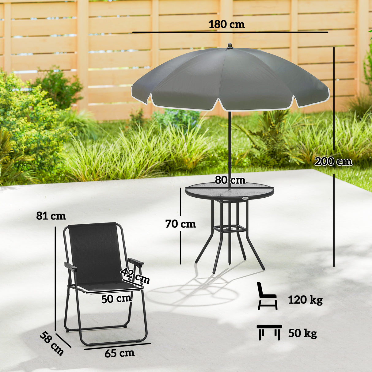 Steel 5 Pieces Patio Garden Dining Set With Glass Top Table - Velmora