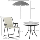 Steel 5 Pieces Patio Garden Dining Set With Glass Top Table - Velmora