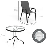 Steel 5 Pieces Patio Garden Dining Set With Glass Top Table - Velmora