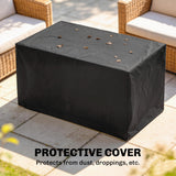 Steel 50,000 BTU Propane Gas Garden Fire Pit Table With 43" Steel Table top and Lid - Velmora