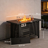 Steel 50,000 BTU Propane Gas Garden Fire Pit Table With 43" Steel Table top and Lid - Velmora