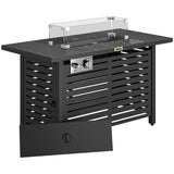 Steel 50,000 BTU Propane Gas Garden Fire Pit Table With 43" Steel Table top and Lid - Velmora