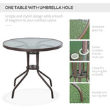 Steel 6 Pieces Patio Garden Dining Set With Folding Chairs And Parasol - Velmora