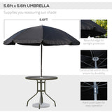 Steel 6 Pieces Patio Garden Dining Set With Folding Chairs And Parasol - Velmora
