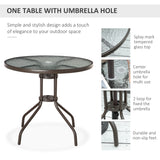Steel 6 Pieces Patio Garden Dining Set With Folding Chairs And Parasol - Velmora