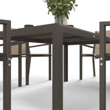 Steel 6 Seater Garden Dining Set With 150cm Wide Plastic Wood Effect Top Table - Velmora