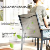 Steel 6 Seater Garden Dining Set With Glass Top Table - Velmora