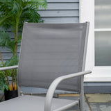 Steel 6 Seater Garden Dining Set With Table and 6 Stackable Chairs - Velmora